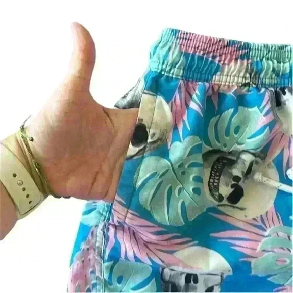 No Boundaries Swim suit set of 3 skulls/floral, tropical, retro dinosaurs/palms - Picture 2 of 8